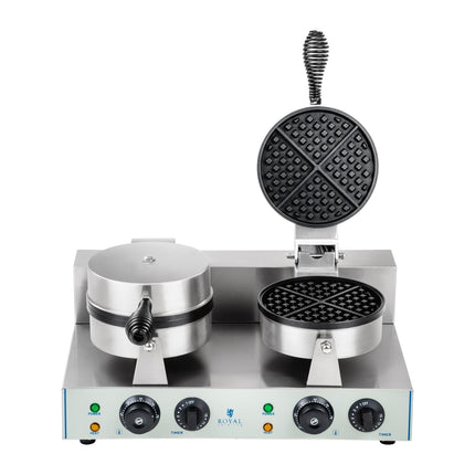 Waffle iron round double TEFLON waffles with diameter of 18,5cm