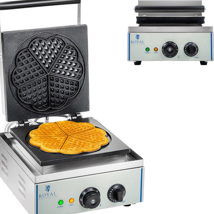 Waffle iron teflon-coated waffle ring rosette heart wr. 21cm