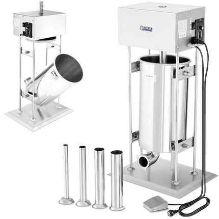 Filler for electric sausage with Royal Catering + 4 funnels 15L