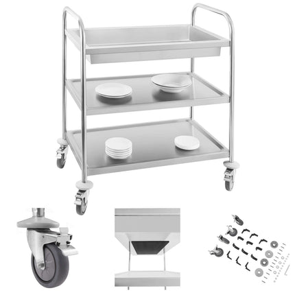 Stainless steel waiter cart - 3 shelves Royal Catering