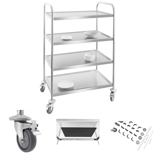 Stainless steel waiter cart - 4 shelves Royal Catering