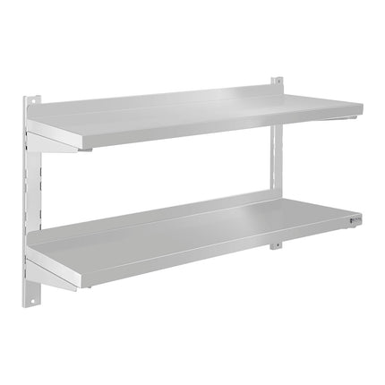 Wall shelf double hanging steel with 80cm adjustment