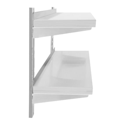Wall shelf double hanging steel with 120cm adjustment