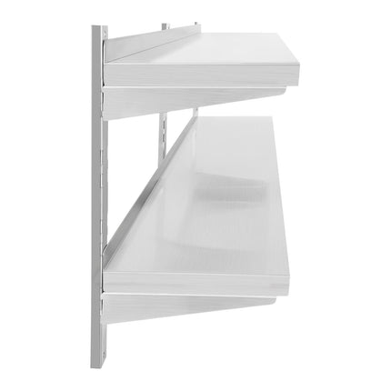 Wall shelf double hanging steel with adjustable 160cm