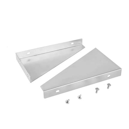Wall shelf hanging on stainless steel consoles with GN1/6 containers