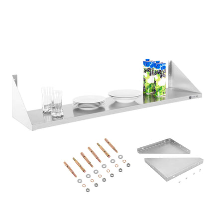 Wall shelf hanging stainless steel single 120 cm