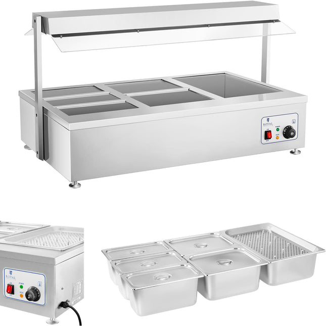 Dry bemar freestanding heater 6 x GN 150mm 55L Royal Catering