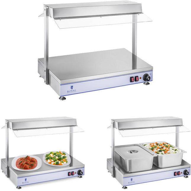 Royal Catering Electric plate heating tray compact 2 halogen lamps 1100W 230V
