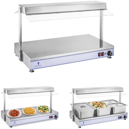 Royal Catering Electric plate of heating tray compact 3 halogen lamps 1550W 230V