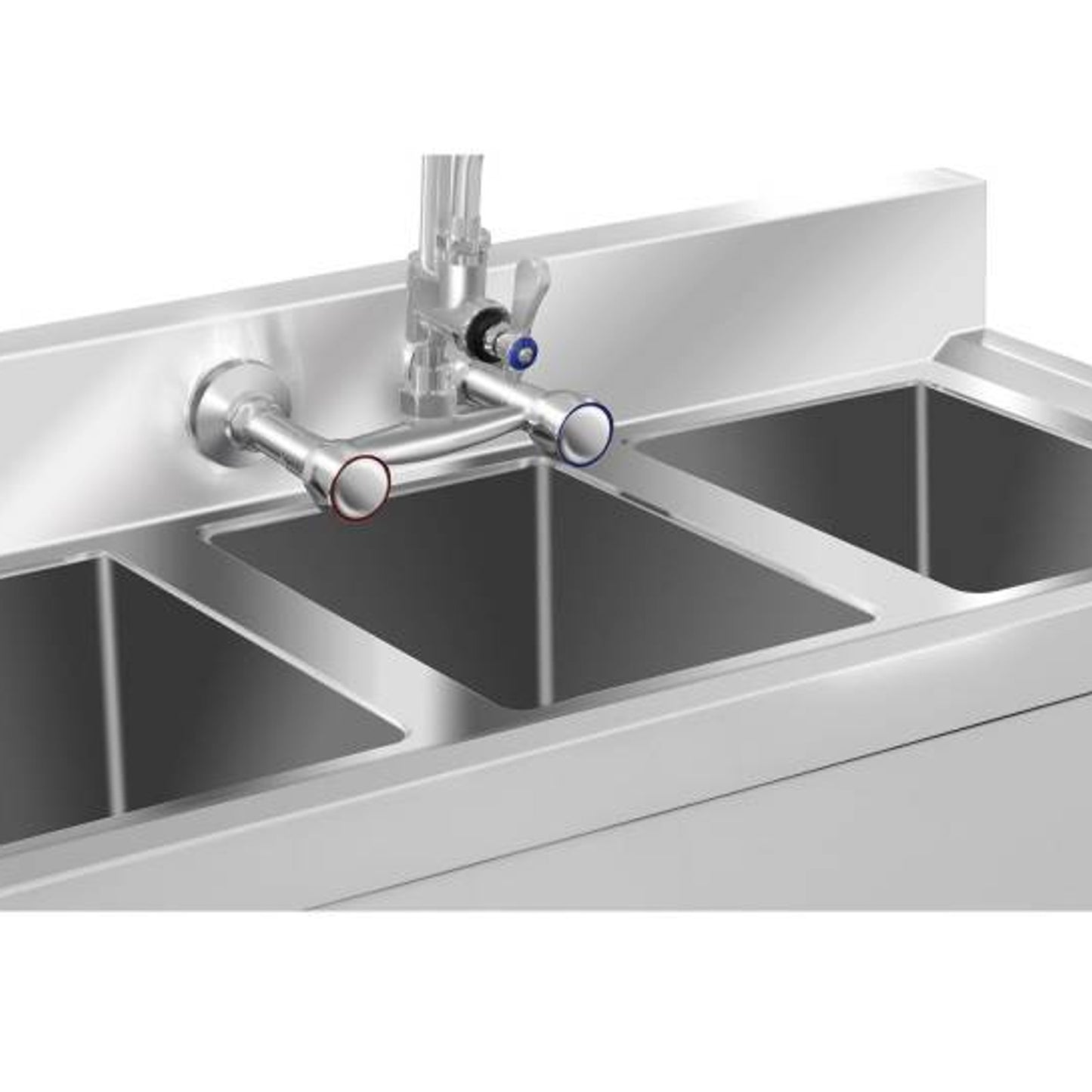 Royal Catering Stainless steel catering sink, 3-bowl pool, 100x50cm – image 3
