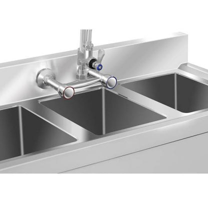 Royal Catering Stainless steel catering sink, 3-bowl pool, 100x50cm – image 3