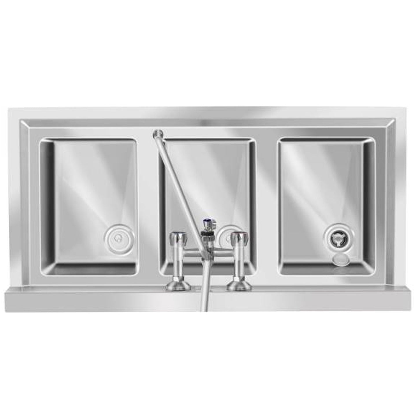 Royal Catering Stainless steel catering sink, 3-bowl pool, 100x50cm – image 5