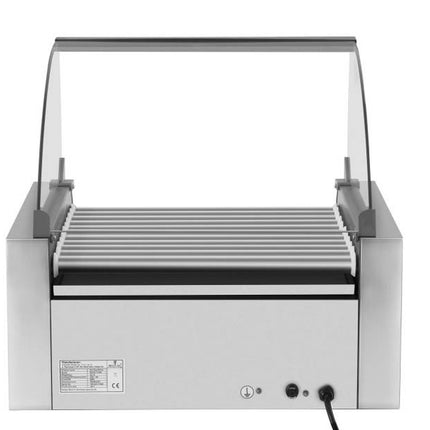 Roller roller grill with lid and heating drawer for 20 hot dog wieners 2600W 230V Royal Catering
