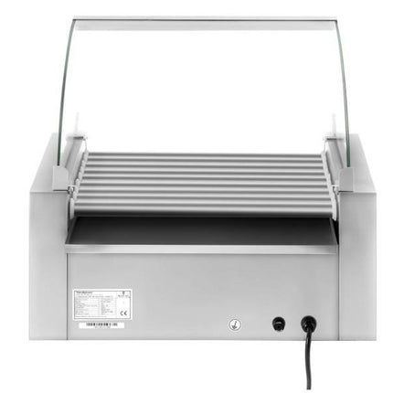 Roller roller grill with a cover and a warmer drawer for 16 hot dog buns 2200W 230V Royal Catering