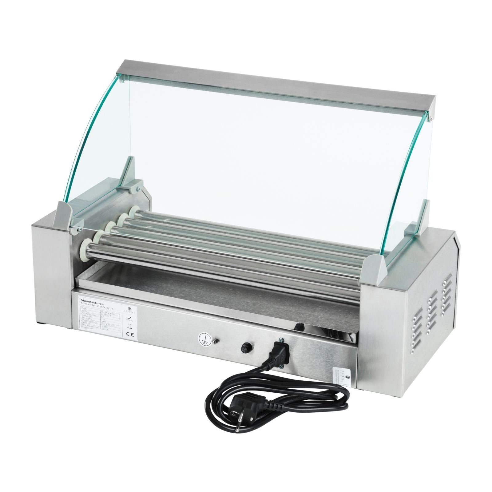 Royal Catering Roller grill with cover, roller grill, sausage warmer, 5 rolls – image 5