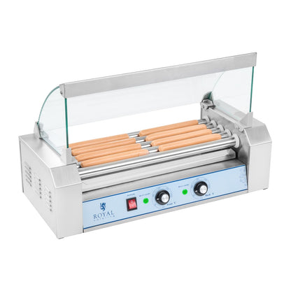 Royal Catering Roller grill with cover, roller grill, sausage warmer, 5 rolls – image 2