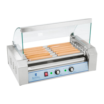 Roller grill with roller lid grill for pigs 7 rollers