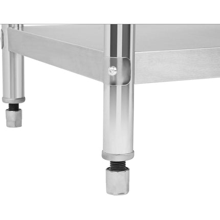 Table kitchen worktop stainless steel bottom shelf 200x60cm