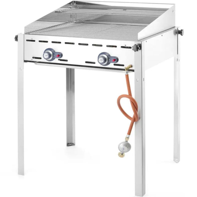 Hendi Gas grill "Green Fire" 2 burners 11.6kW with cover and shelf
