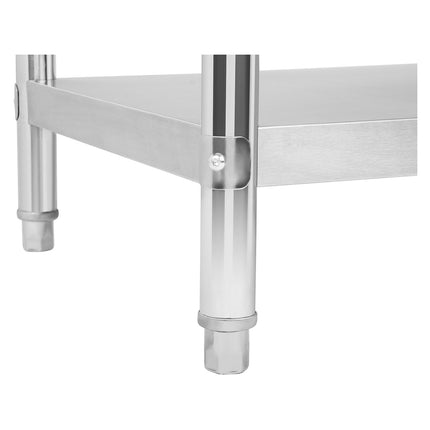 Kitchen table worktop stainless steel bottom shelf 100x60cm