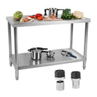 Kitchen table worktop stainless steel bottom shelf 100x60cm