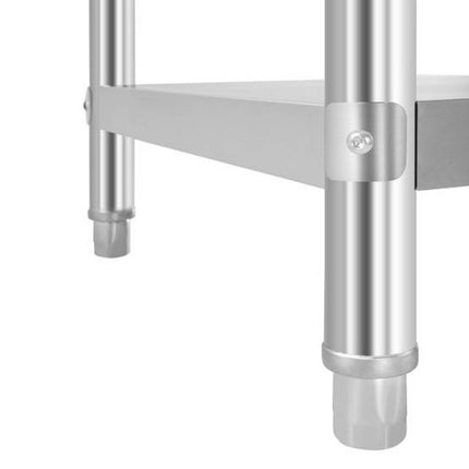 Stainless steel working table with top-up 120x60cm