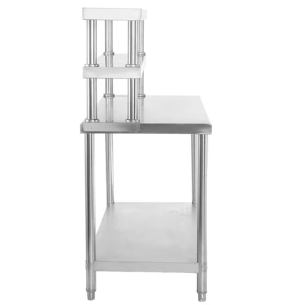 Stainless steel working table with top-up 120x60cm