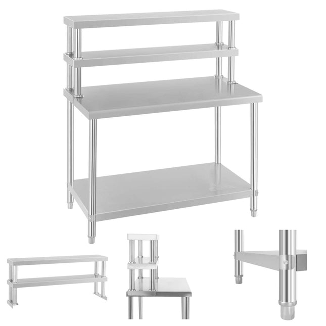 Royal Catering Stainless steel working table with top-up 120x60cm
