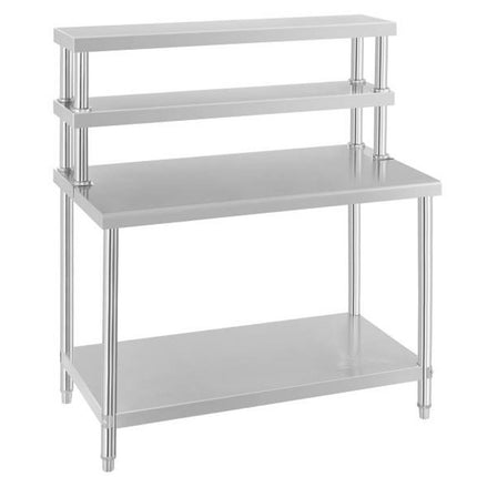 Stainless steel working table with top-up 120x60cm