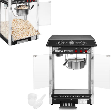 Professional high-performance popcorn machine 230V 1.6kW black