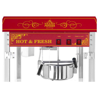 Professional powerful popcorn machine set 230V 1.6kW red
