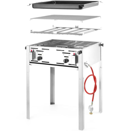 Gas grill with pan Master Maxi 590x480mm 11.6kW - Hendi 154717