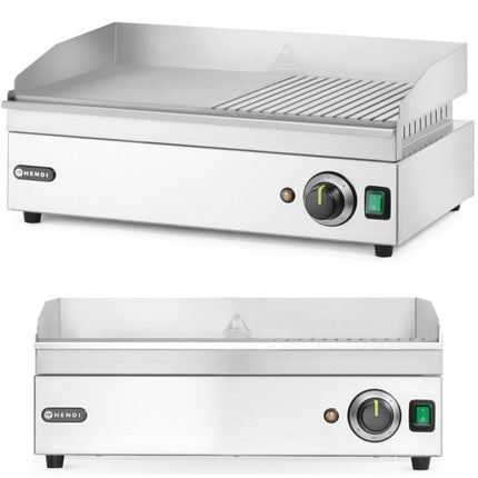 Hendi Electric grill, smooth, grooved grill plate, 527 x 404 mm, 2400 W