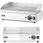 Hendi Electric grill, smooth, grooved grill plate, 527 x 404 mm, 2400 W