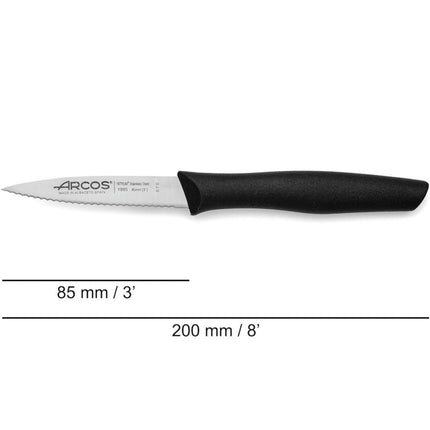 Arcos NOVA pointed, serrated knife for peeling vegetables, fruit, length 85/200 mm – image 2