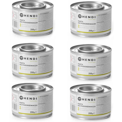 BIO ethanol paste for can warmers 6x200g set - Hendi 194357