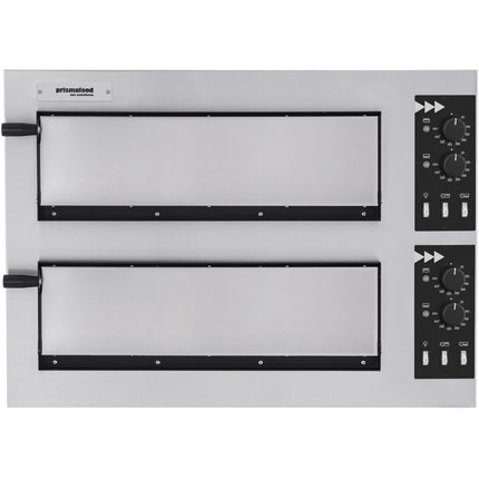 Prismafood 2-chamber pizza oven for 2 pizzas. 45 cm BASIC 2/50 VETRO 6000 W