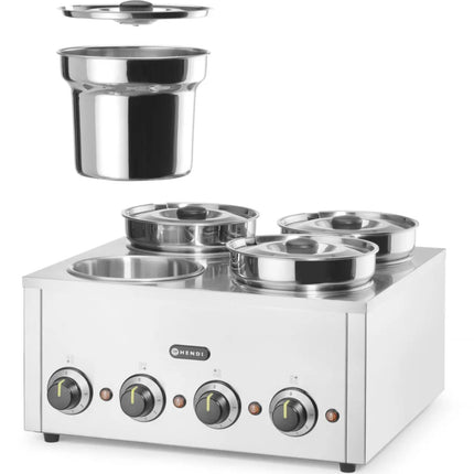 Hendi Bain marie electric heater for dishes, sauces, soups Thermosystem 4 800 W 4 x 4 l – image 3