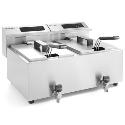 Hendi Mastercook digital panel fryer fryer with tap 2x8L 2x3500W – image 3