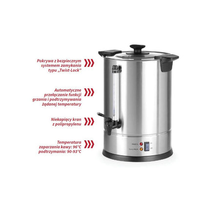 Percolator brewer for coffee and steel tea 950W 5L
