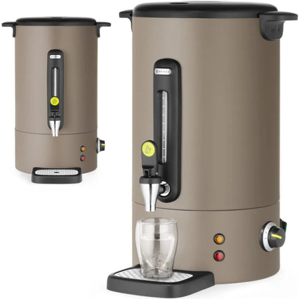 Hendi Mulled wine water boiler with tap and drip tray UNIQ 16 l 1650 W - taupe