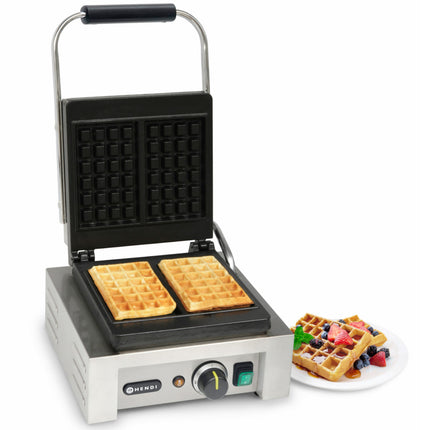 Waffle iron professional for 2 rectangular waffles 1.5kW - Hendi 212103