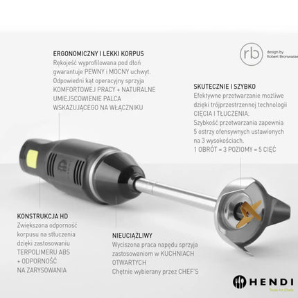 Powerful hand blender with speed adjustment 250W Hendi 222157 – image 10