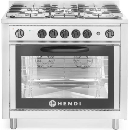 Gas Kitchen 5 burners with convection oven - Hendi 225707