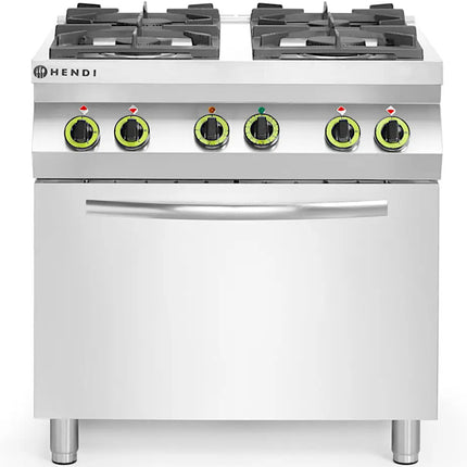 Gas Kitchen 4 burners with electric convection oven GN1/1 Kitchen Line - Hendi 225882