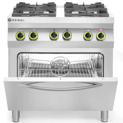 Gas Kitchen 4 burners with electric convection oven GN1/1 Kitchen Line - Hendi 225882