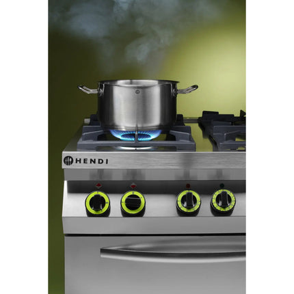 Gas Kitchen 4 burners with electric convection oven GN1/1 Kitchen Line - Hendi 225882