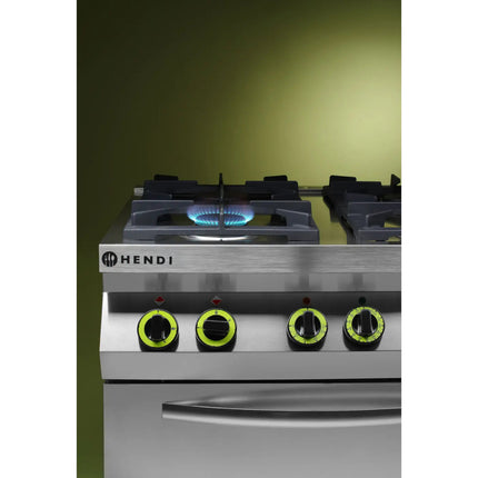 Gas Kitchen 4 burners with electric convection oven GN1/1 Kitchen Line - Hendi 225882