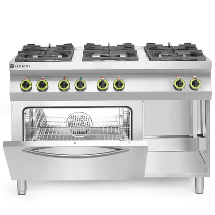 Gas Kitchen 6 burners with electric oven GN1/1 Kitchen Line - Hendi 225899