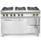 Hendi Gas Kitchen 6 burners with electric oven GN1/1 Kitchen Line